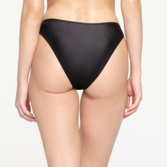 Skims Shine Swim Tanga Bikini Bottom Panty One Piece Onyx Black Small NWT - Picture 4 of 7